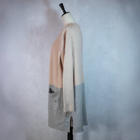 NWT Madewell Colorblock Kent Alpaca Blend Cardigan Sweater Gray and Beige Size L - Picture 3 of 10
